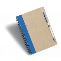niebieski notatnik z długopisem